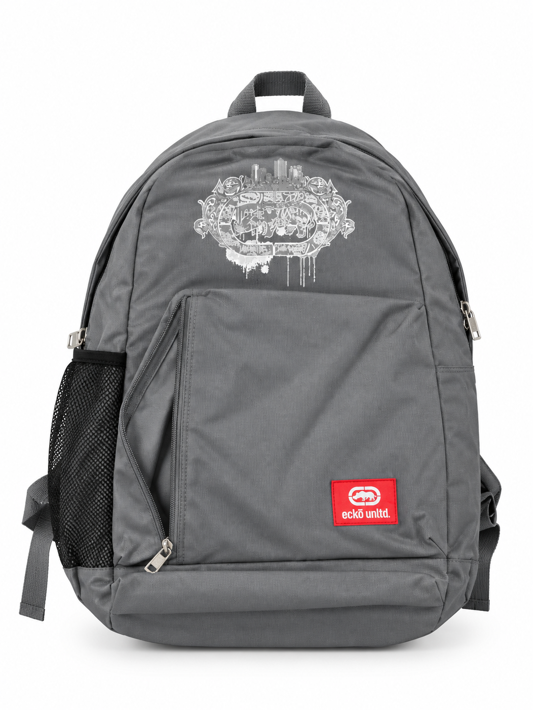 Ecko Unltd Graphic Logo City Skyline Backpack - Grey