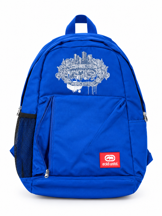 Ecko Unltd Graphic Logo City Skyline Backpack - Royal Blue