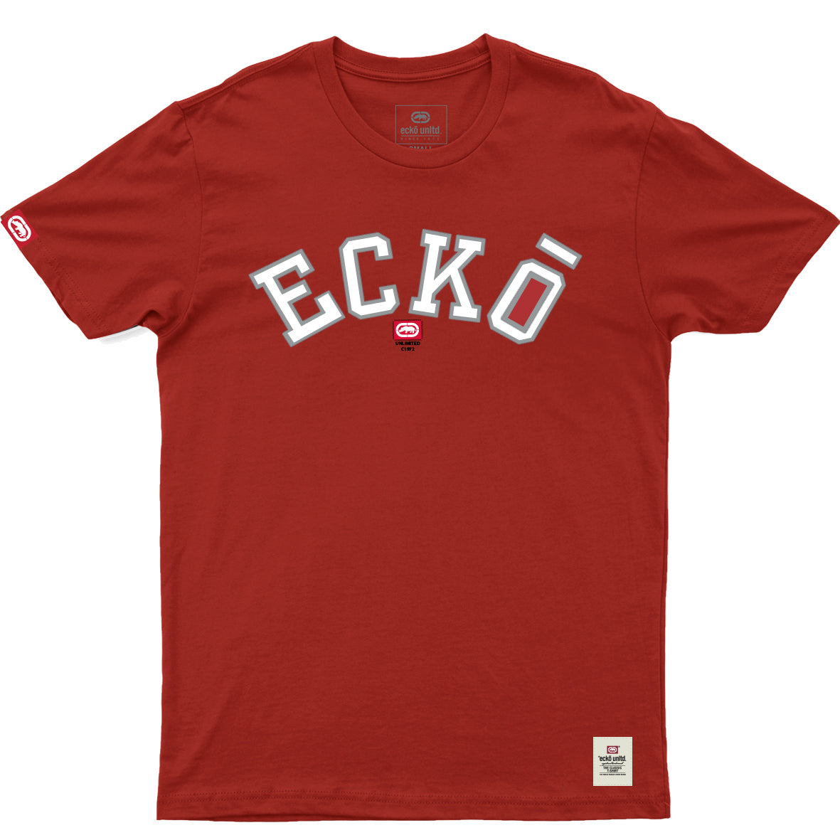 Ecko Unltd Flat Print Stitch Look Boys Tee - Red