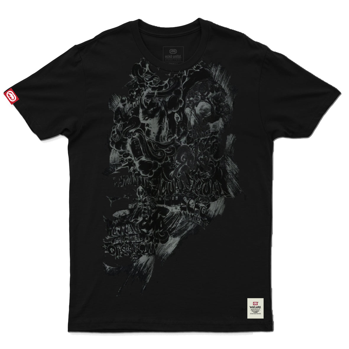 Ecko Unltd Skull Graffiti Tee - Black