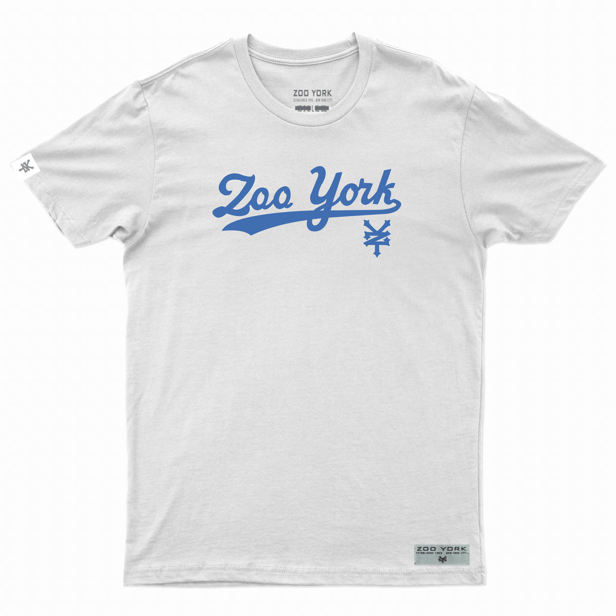 Zoo York In Blue Font Style In Cursive Logo Tee - White