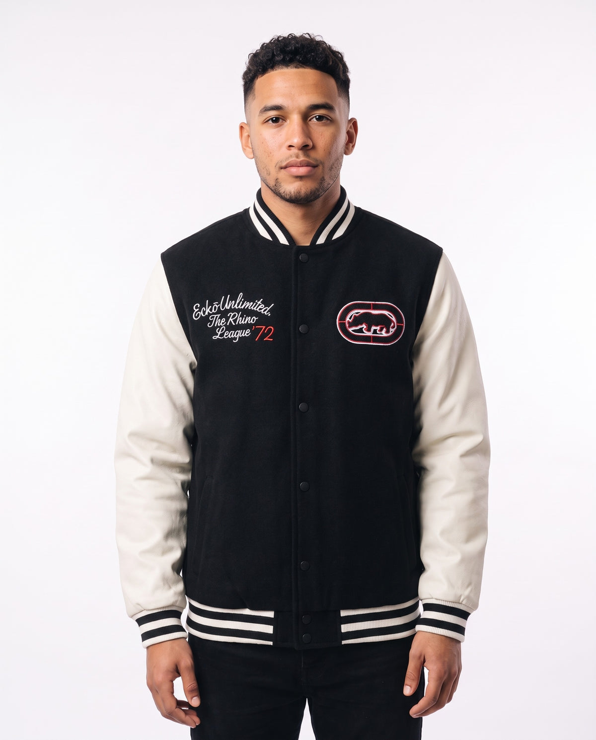 Ecko Unltd Rhino League Baseball Jacket - Black/White