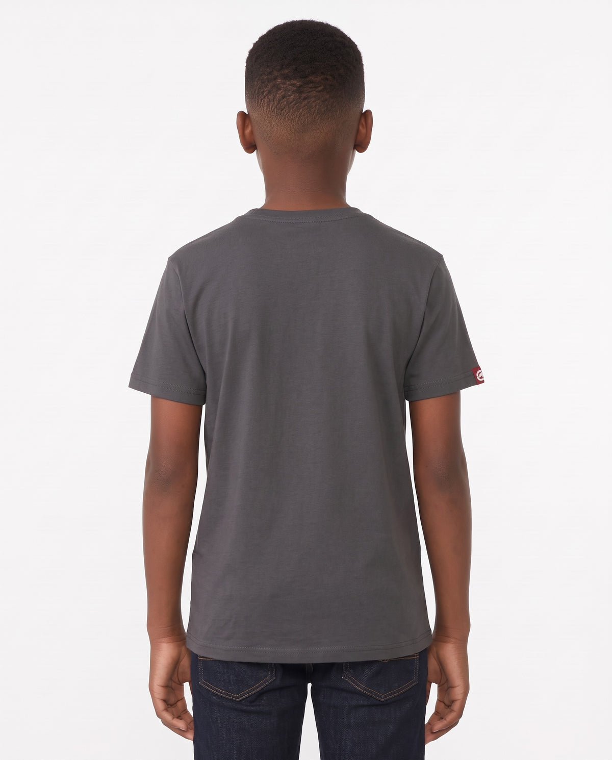 Ecko Unltd Containing Red, White, and Black Design Elements Boys Logo Tee - Charcoal