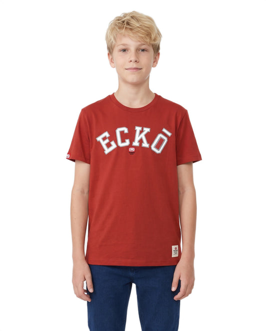 Ecko Unltd Flat Print Stitch Look Boys Tee - Red