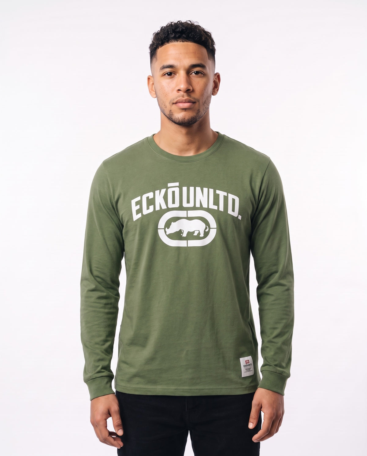 Ecko Unltd Logo Long Sleeve Tee - Olive