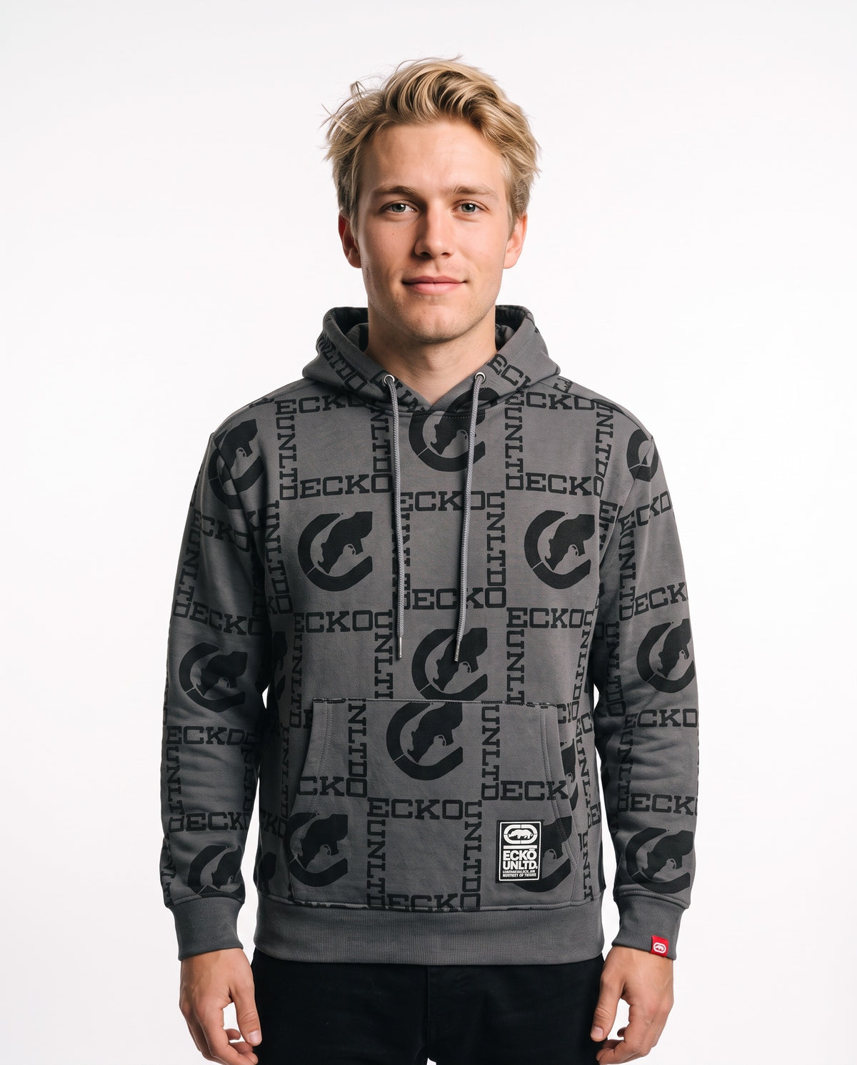 Ecko Unltd Monogram Hoodie - Charcoal