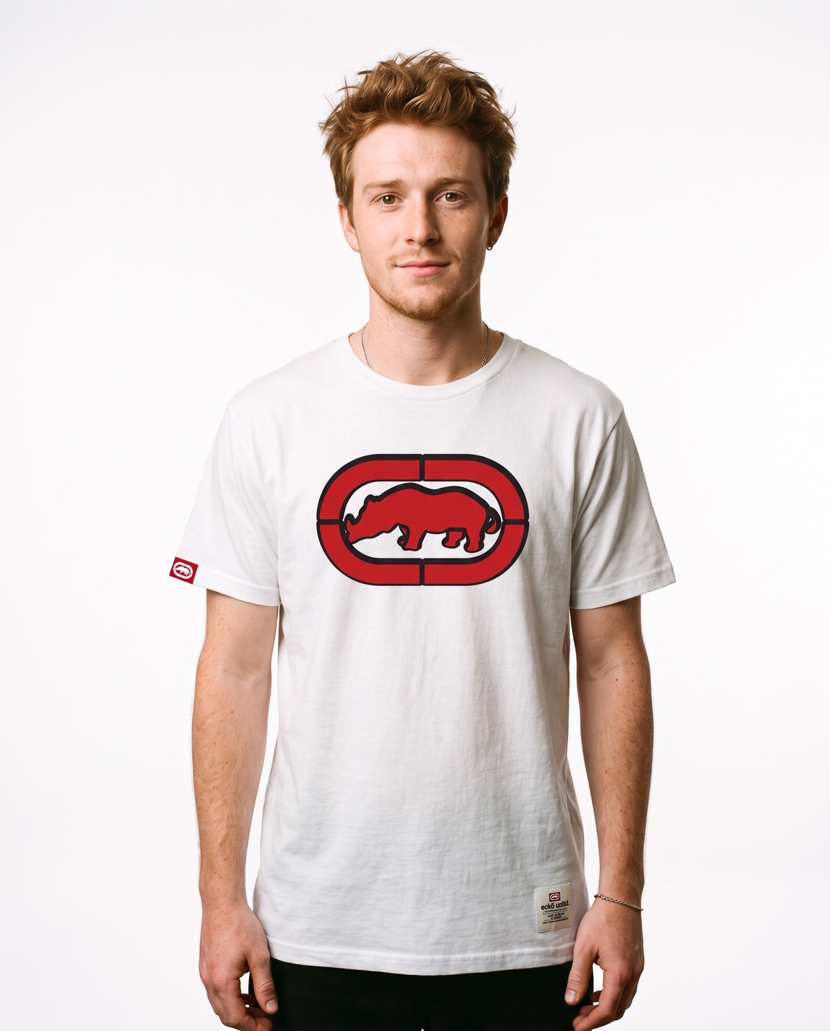 Ecko Unltd Red Rhino Badge Tee - White