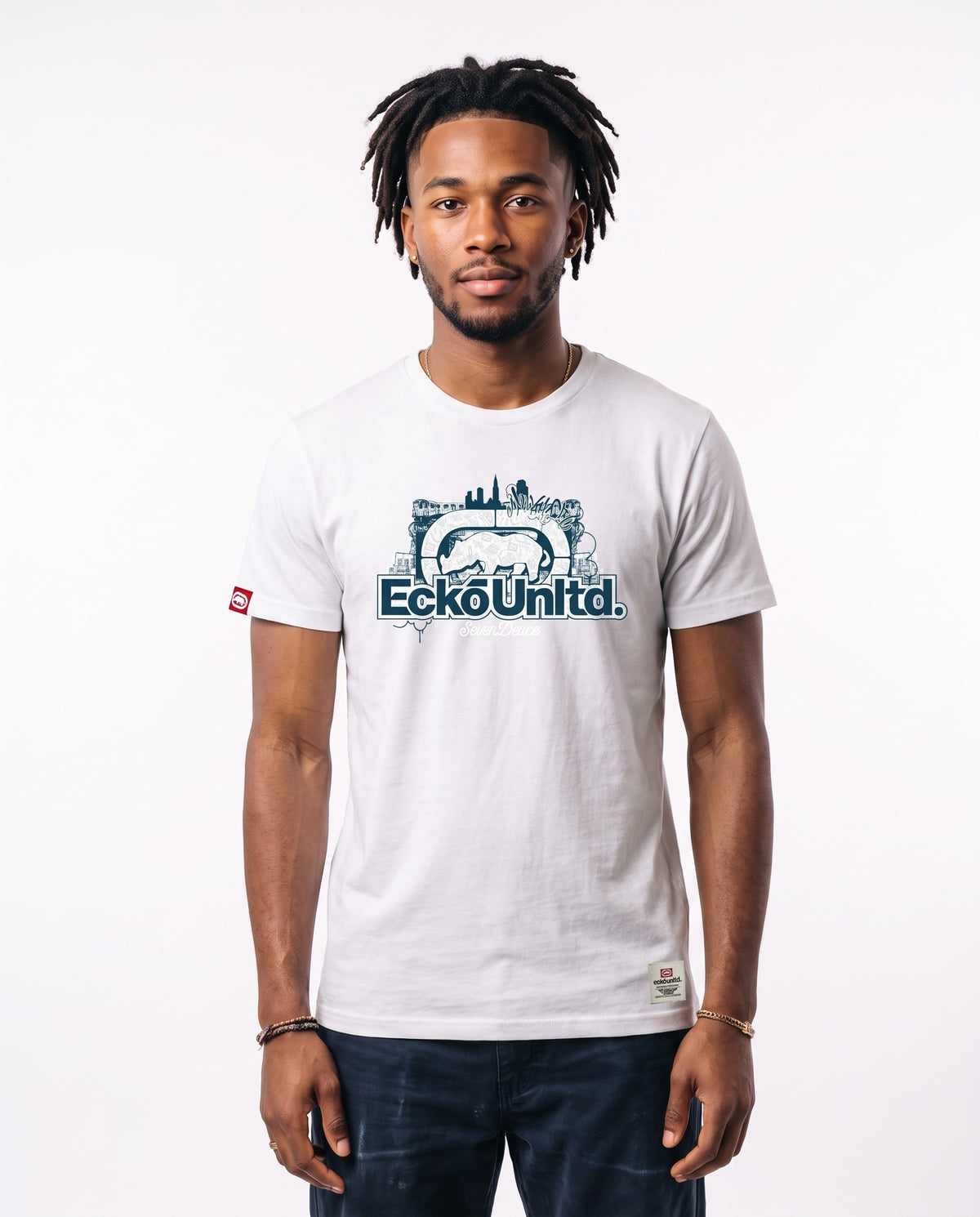 Ecko Unltd Skyline Rhino Tee - White