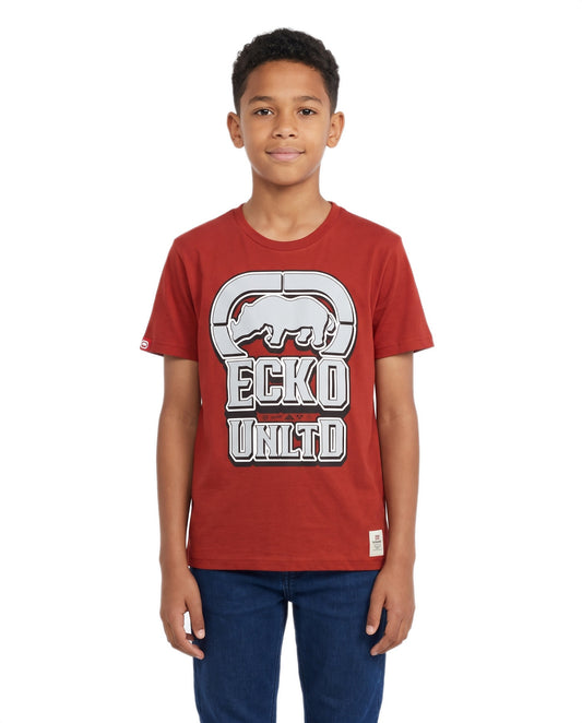 Ecko Unltd Stacked Logo Boys Tee - Red