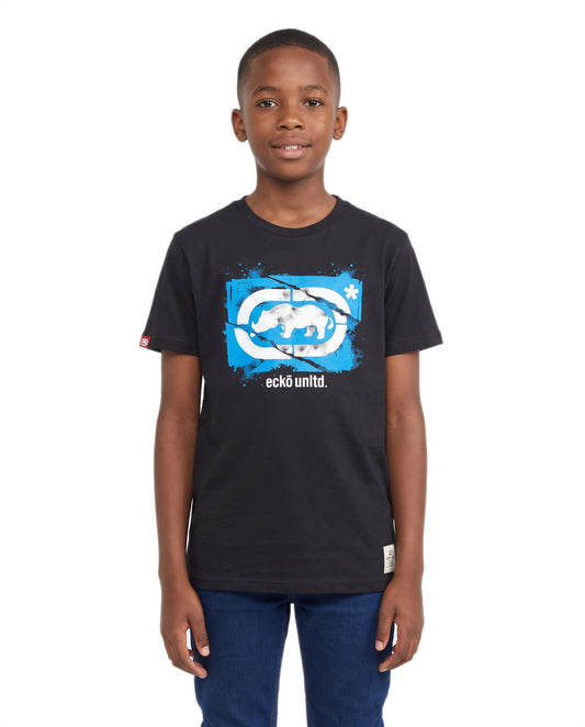 Ecko Unltd Vintage Rhino Badge Boys Tee - Black