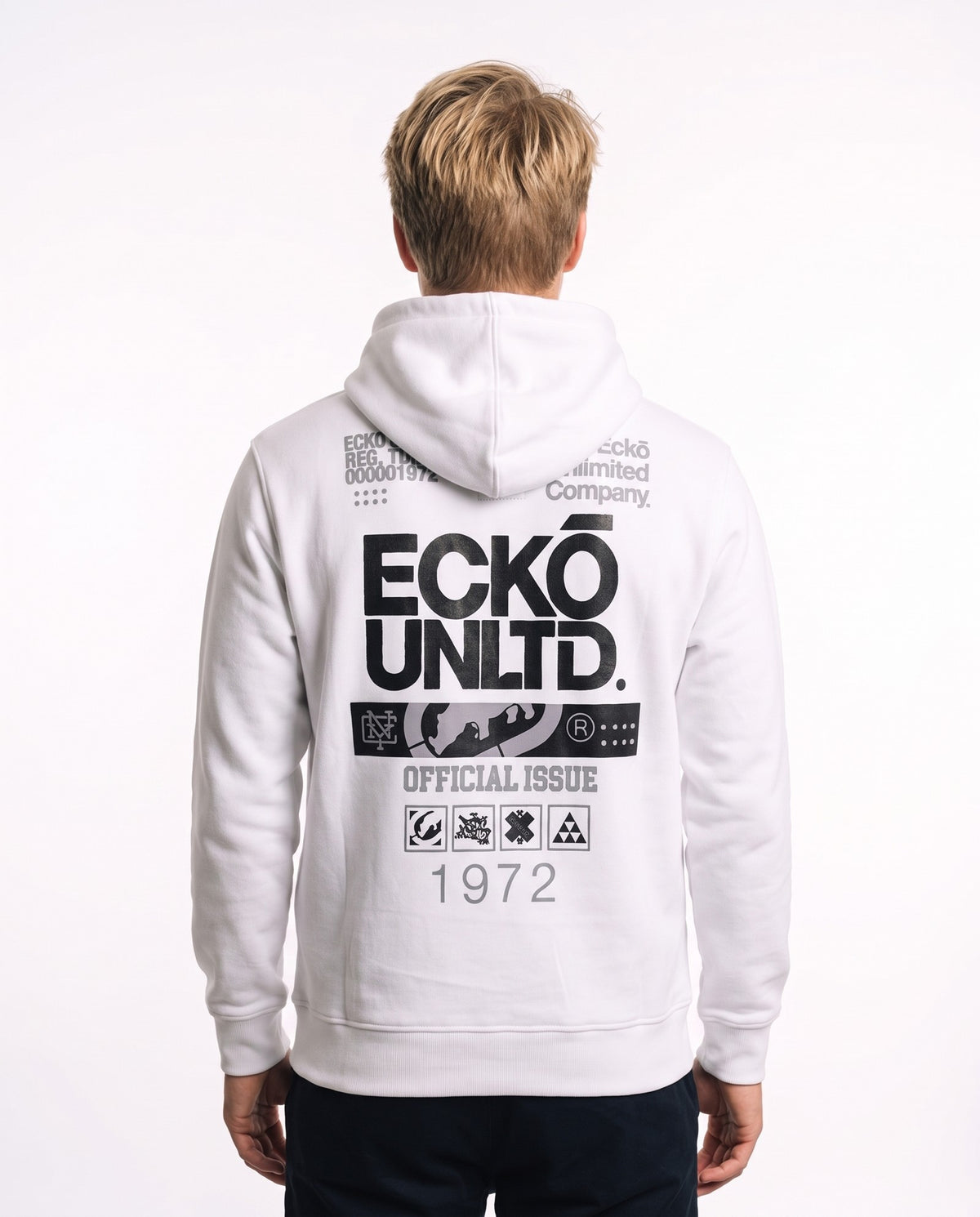 Ecko Unltd Stacked Logo Hoodie - White