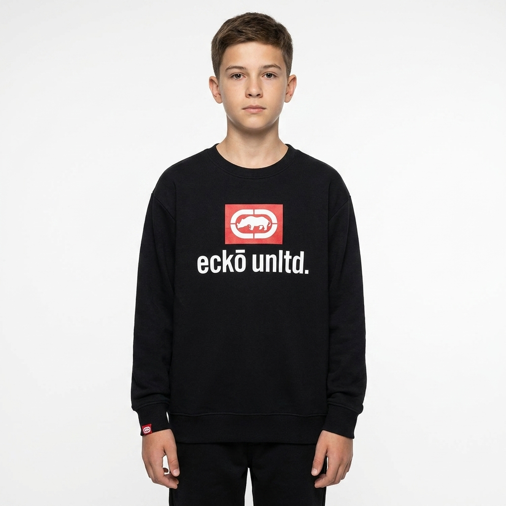 Ecko Unltd Boys Box Logo Sweater - Black