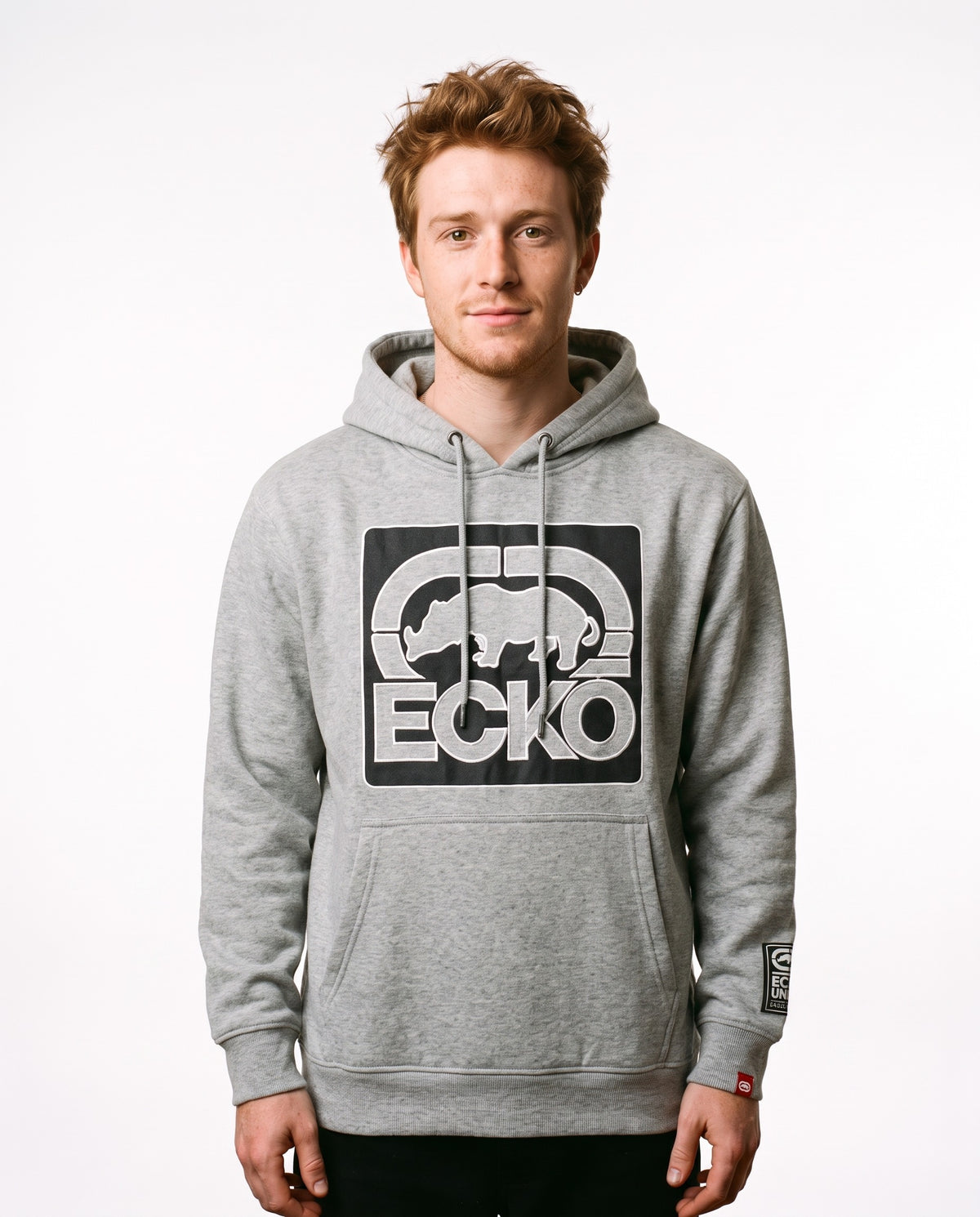 Ecko Unltd Block Logo Hoodie - Grey Melange