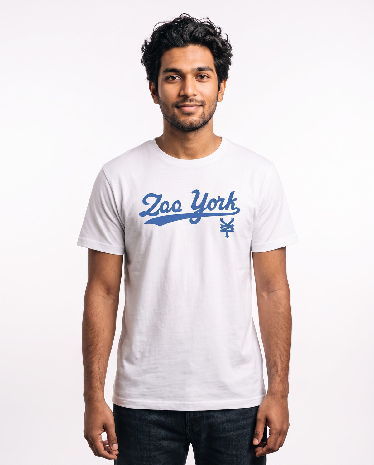 Zoo York In Blue Font Style In Cursive Logo Tee - White